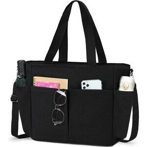 Canvas Tote Bag for Women Water-Resistant Crossbody Shoulder Handbag with Zipper